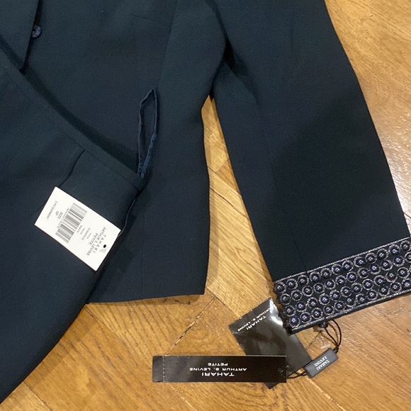 Tahari suit 0P petite navy New - Picture 4 of 12